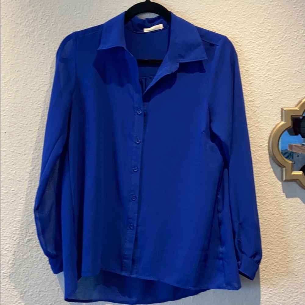 Nine Bird Blue Dress Shirt Size Small